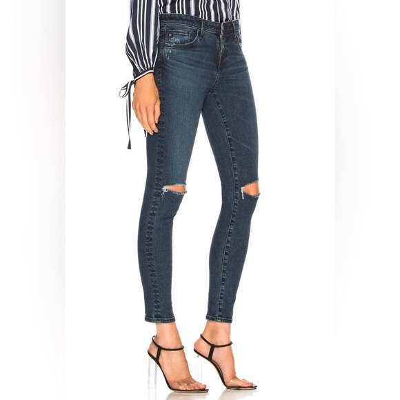 Adriano Goldschmied Ethereal Blue Distressed Legging Ankle Skinny Jeans EUC 24 - Picture 3 of 12